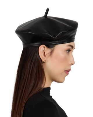 Carter Leather Beret With Stem