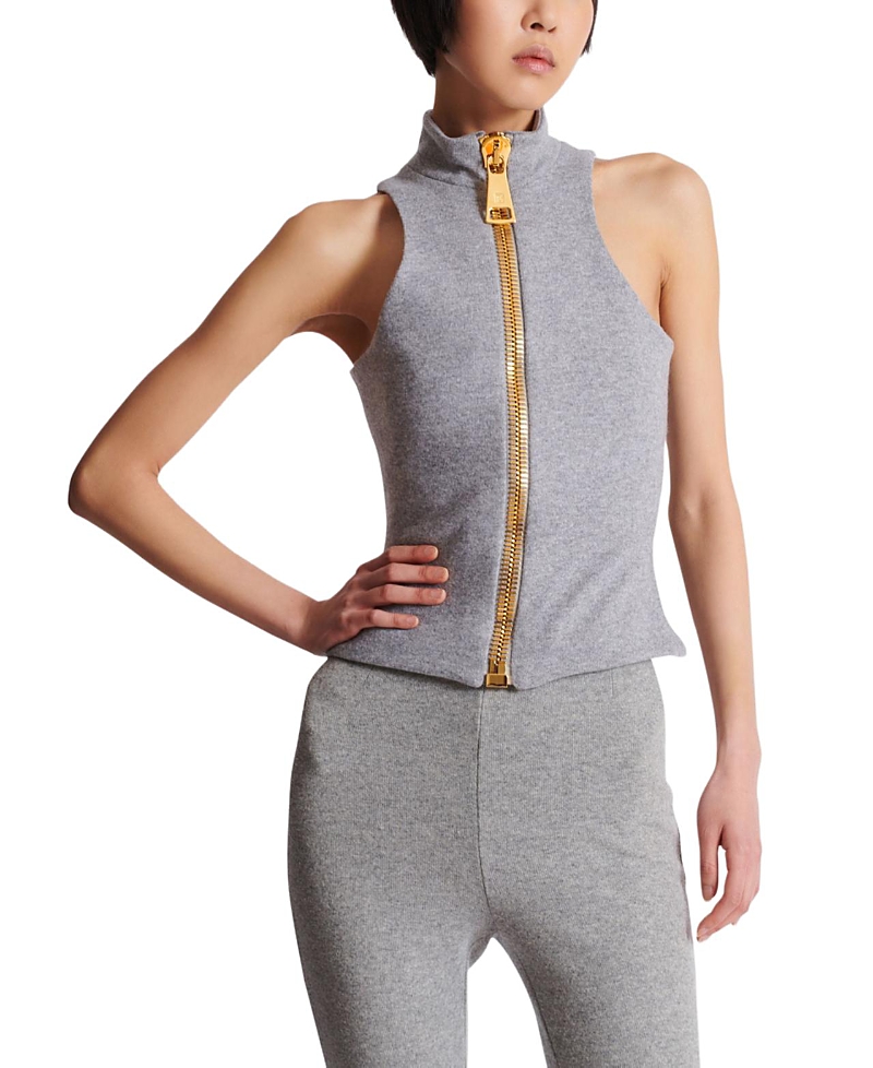 Balmain Sleeveless Cotton Knit Top