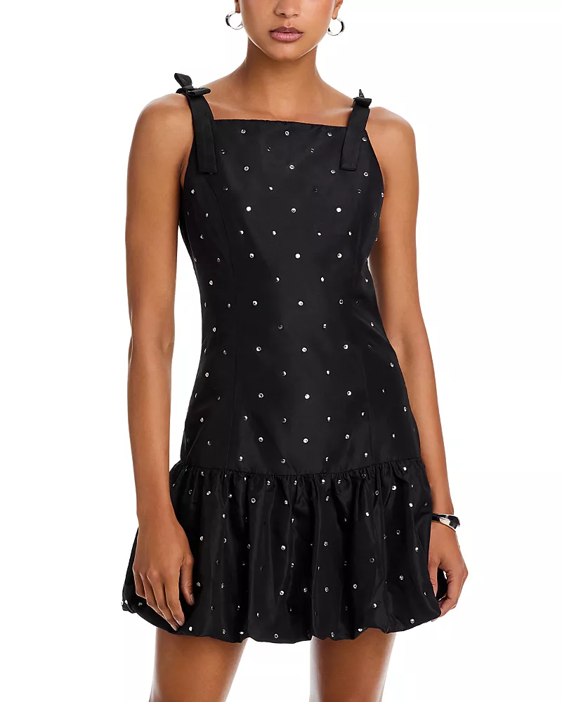 Aqua Rhinestone Mini Dress