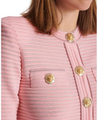  Long Sleeved Textured Knit Cardigan