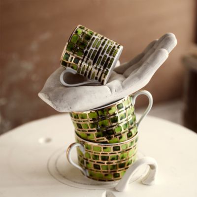 Tea Cup and Saucer Jade Green