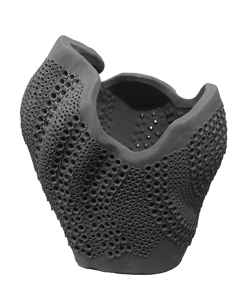 Jamie Young Eclipse Porcelain Decorative Vase In Black