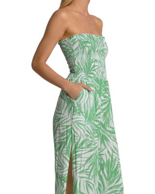 Printed Split Leg Swim Cover Up Jumpsuit