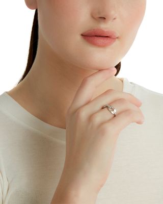 18K Rose Gold Saxon Diamond Bar Flat Link Chain Ring