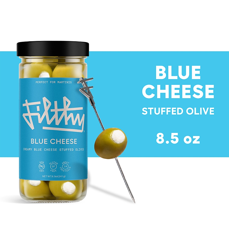 Filthy Blue Cheese Olives In Blue