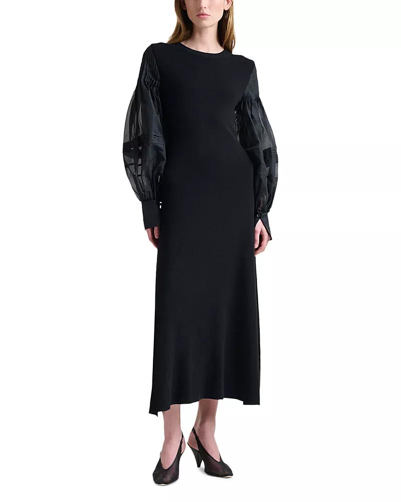 Altuzarra Carino Balloon Sleeve Silk Dress