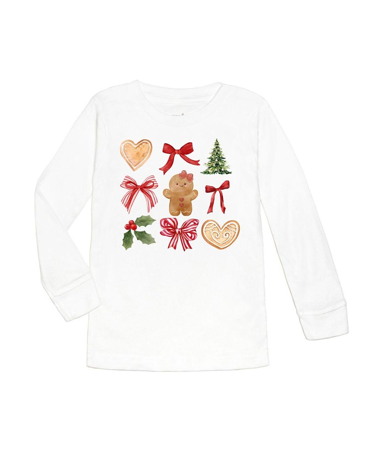 Sweet Wink Girls' Gingerbread Cutie Christmas Long Sleeve T-Shirt - Baby, Little Kid