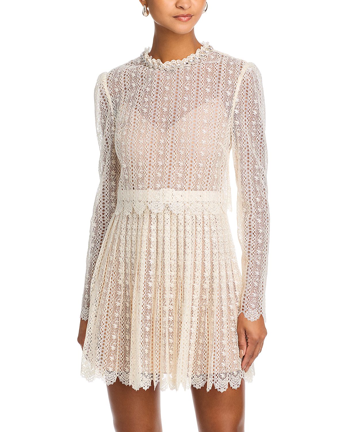 Self-Portrait Organza Lace Mini Dress