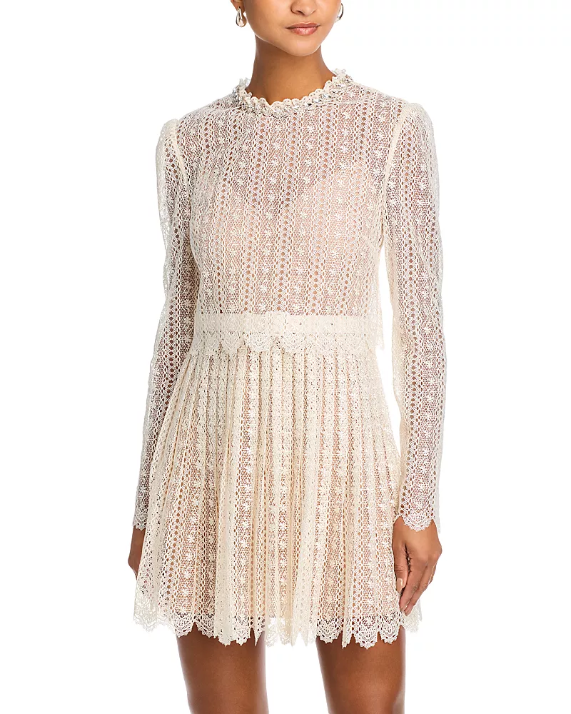 Self-Portrait Organza Lace Mini Dress