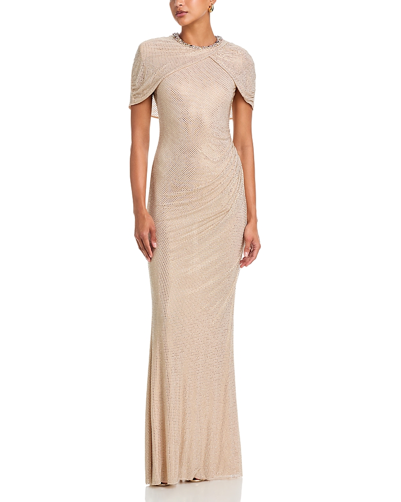 Self-Portrait Rhinestone Cape Gown