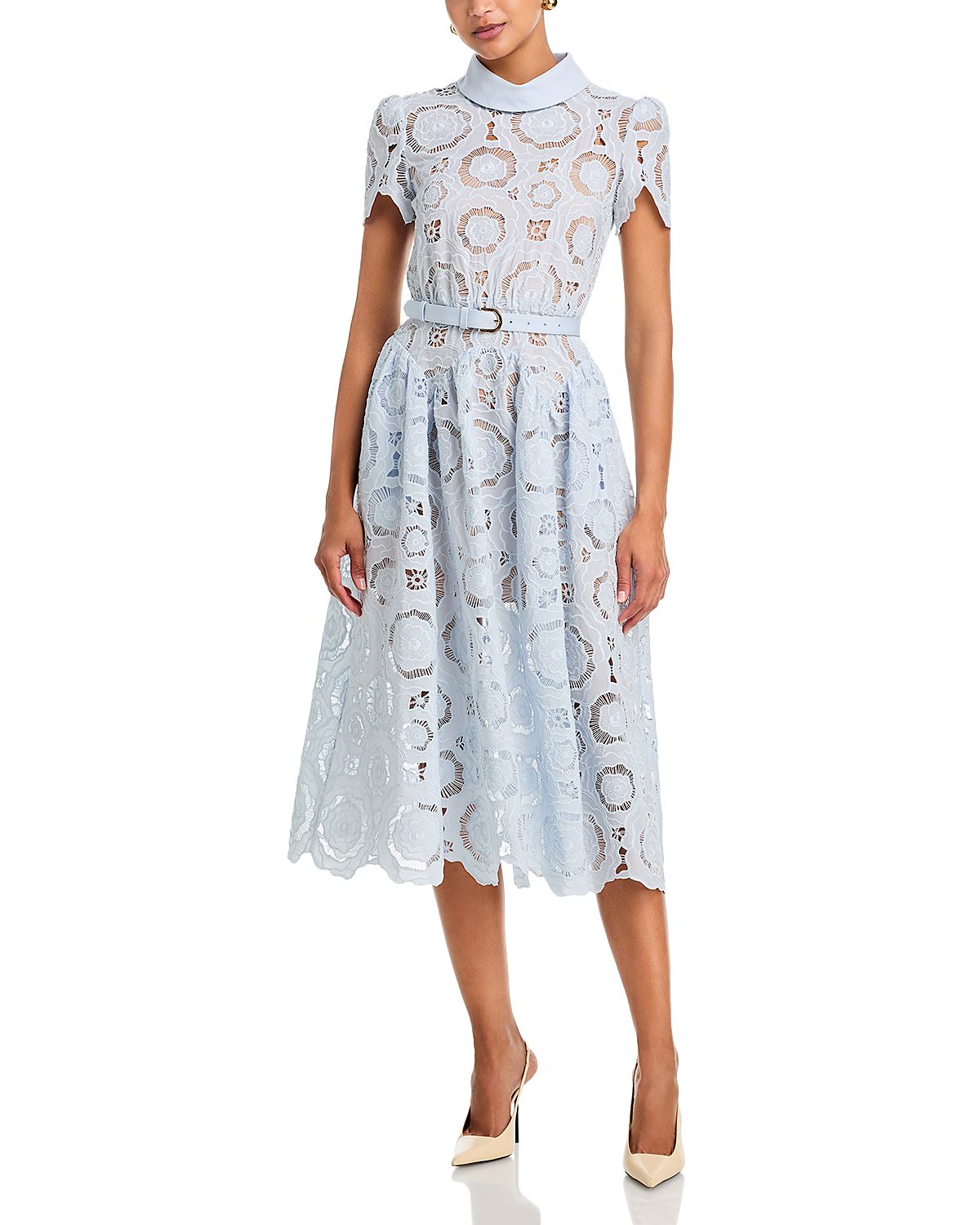 Self-Portrait Floral Lace Midi Dress