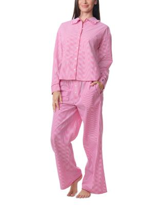 Scalloped Stitch Trim Pajama Set