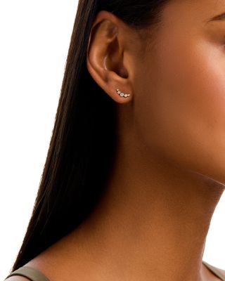 Bezel Diamond Earclimbers in 14K Yellow Gold, 0.15 tcw