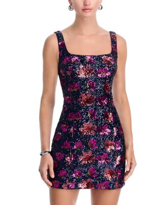 Floral Sequin Mini Dress - Exclusive