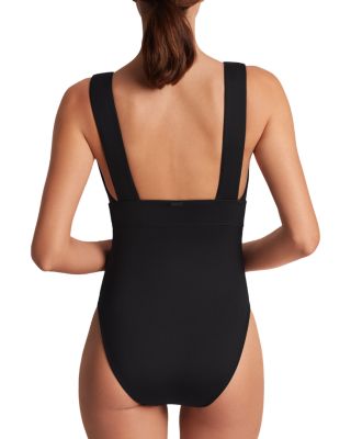 Modern V Neck One Piece Swimsuit