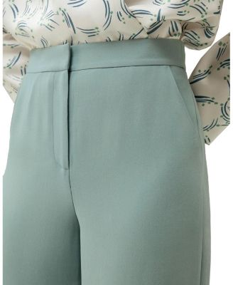 Silk Wide Leg Tailored Pant with Mid Rise