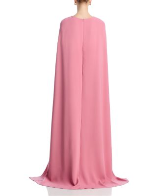 Draped Sleeved Silk Blend Caftan Dress