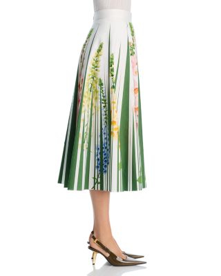 Foxgloves Pleated A Line Skirt