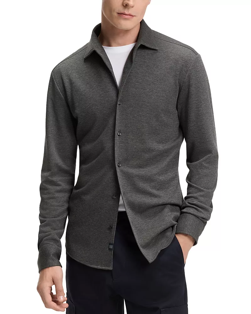 Boss x Beckham Rudy Slim Fit Button Front Shirt