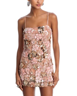 open lace back dress LoveShackFancy Women's Finta Sequin Mini Dress – Saint Bernard
