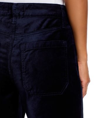 Le Slim High Rise Palazzo Modernist Jeans in Navy Velvet