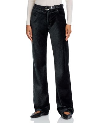 The Reboot Velveteen High Rise Jeans in Green Smoke Velvet