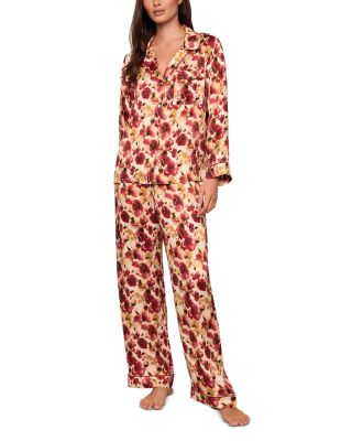 Eberjey x Lily Aldridge Inez Printed Washable Silk Long Pajama Set