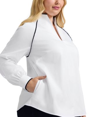 Daphne Long Sleeve Matte Sateen Popover Shirt