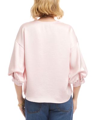 Lantern Sleeve Satin Shirt
