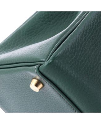  Kelly 32 Handbag Green Ardennes with Gold Hardware