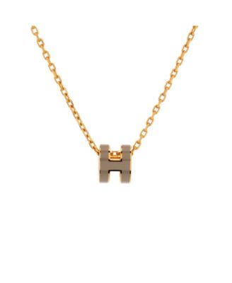  Mini Pop H Pendant Chain Necklace Metal and Enamel