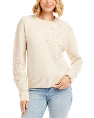 Hand Embroidered Flower Detail Sweater