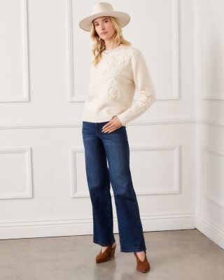 Hand Embroidered Flower Detail Sweater