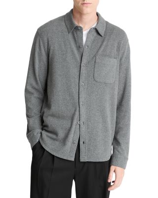 Solid Button Front Knit Shirt