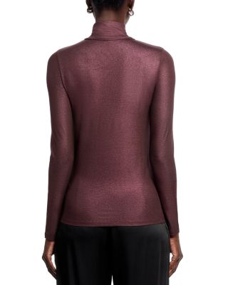 Metallic Turtleneck Top