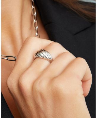  Sterling Silver Swirl Dome Ring