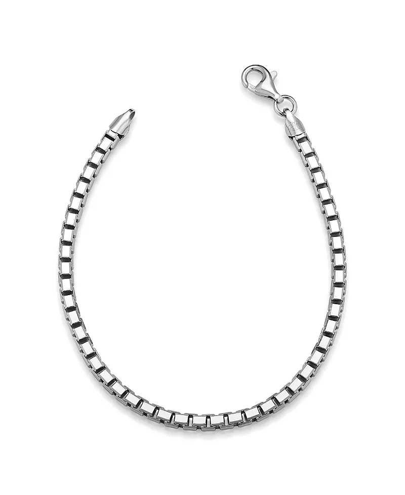 Oradina Sterling Silver Edge Bold Box Bracelet