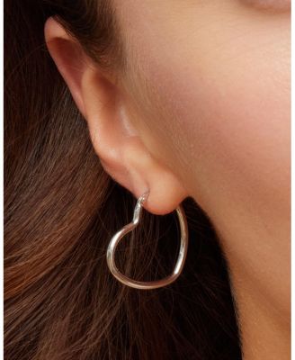  Sterling Silver Sweetheart Hoops