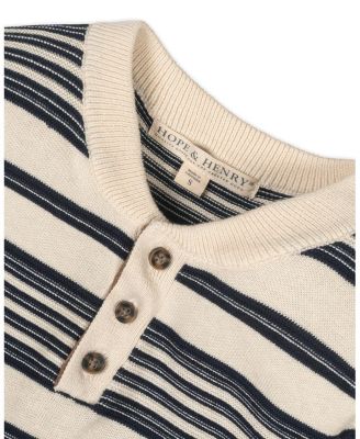 Boys&#39; Organic Long Sleeve Henley Pullover Sweater with Elbow Patches - Little Kid, Big Kid