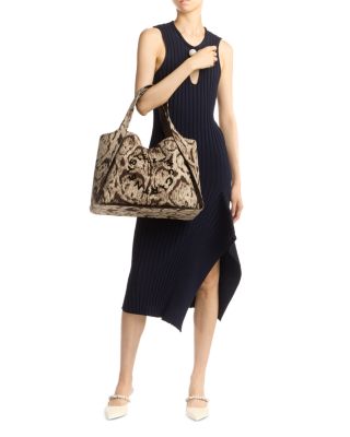 Clouded Leopard Jacquard Logo Tote