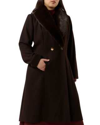 Alastair Faux Fur Trim Coat