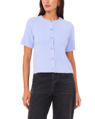 Eyelash Texture Short Sleeve Cardigan