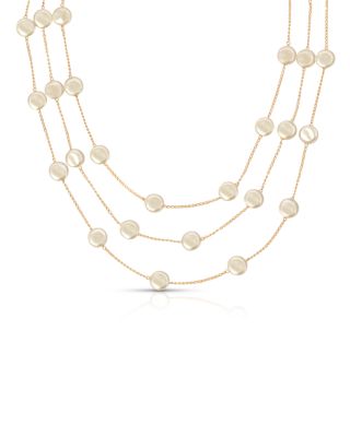 Ettika Imitation Pearl Coin Layered Collar Necklace, 15-18