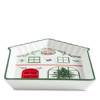 Christmas Tree Christmas Village Green Tidbit Tray