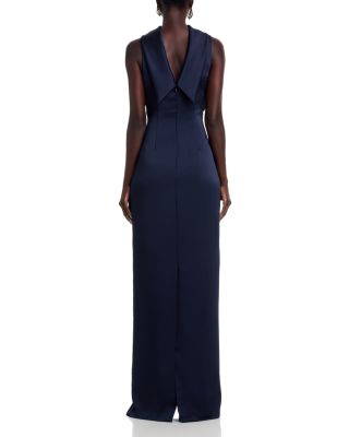 Charmeuse Roll Collar Gown