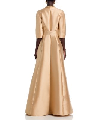 Mikado Bead Collar Gown