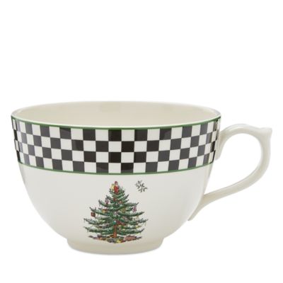 Christmas Tree Black & White Jumbo Cup, 20 Oz.