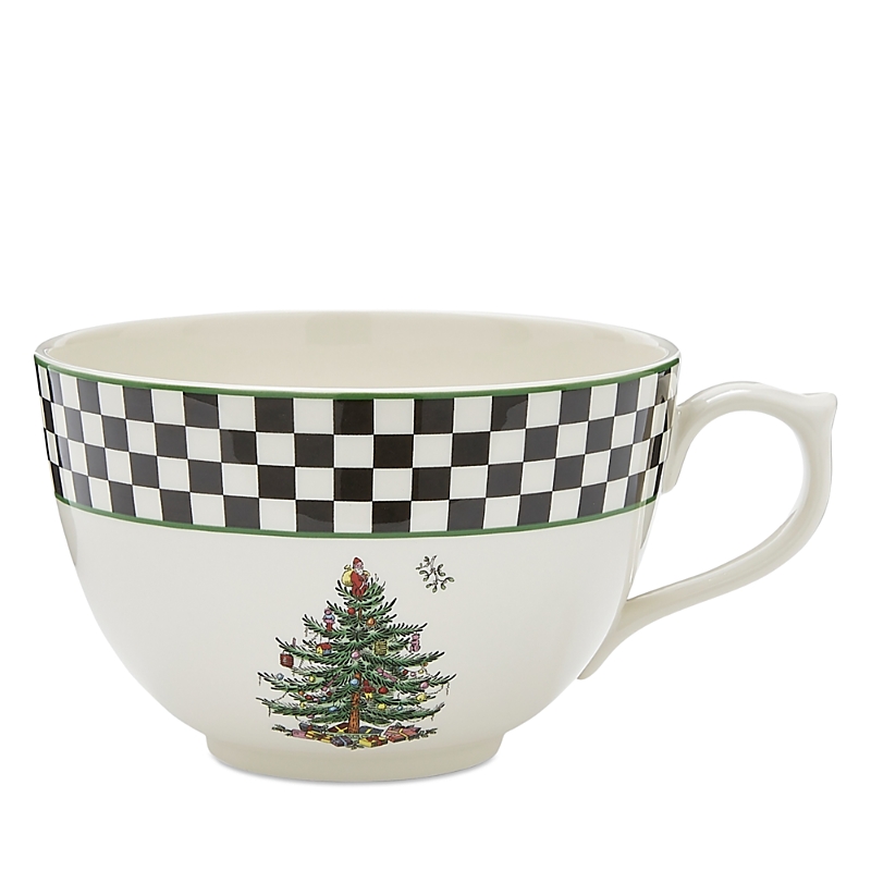 Spode Christmas Tree Black & White Jumbo Cup In Black
