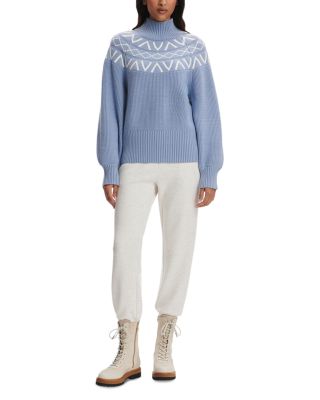 Marcie Fair Isle Yoke Mock Neck Knit Sweater