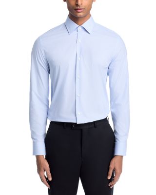 Hank Cotton Stretch Check Dot Slim Fit Dress Shirt